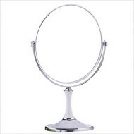 HTDZDX 8-inch Large European Fashion Dressing Cosmetic Make-up Magnifying Double-Sided Table Mirror Elliptical Mirror Solid Color (Color : White)