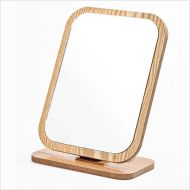 HTDZDX High Definition Desktop Mirror, Wooden one Side Beauty Mirror, Toilet fold, Simple and Portable, Big Table, Princess Mirror