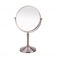 HTDZDX Dressing Table Makeup Mirror with 1x/3x, 8’’ 360° Swivel Magnifying Mirror, Bathroom Mirror with Crystal-Like Style (Color : Red Bronze)