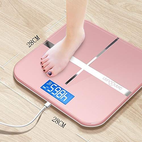  HTDZDX Electronic Scale Electronic Weight Scale Accurate Home Health Weighing Body Instrument Adult Weight Loss Scale Small Female Weighing Meter USB Charging (Color : Pink)