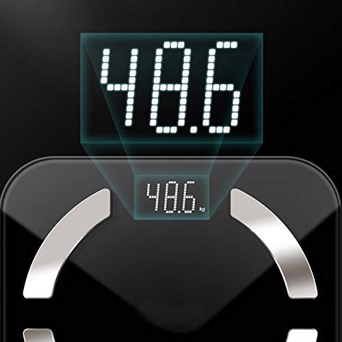  HTDZDX Electronic Scale Intelligent Body Fat Called Household Small Adult Precision Electronic Scales Cute Small Weight Scale USB Charging (Color : Black)