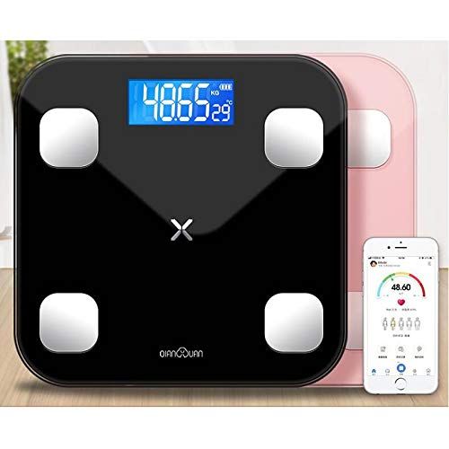  HTDZDX Electronic Scale Intelligent Body Fat Called Household Small Adult Precision Electronic Scales Cute Small Weight Scale (Color : White)