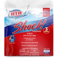 HTH 52026 Super Shock Treatment Swimming Pool Chlorine Cleaner, 1 lb (Pack of 12)