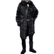 HTHJSCO Mens Faux Fur Coat Thicker Long Jacket Warm Overcoat Outwear Cardigan