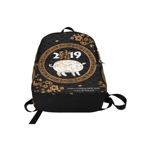  HTJZH Happy New Year Twelve Chinese Zodiac Pig Casual Daypack Travel Bag College School Backpack for Mens and Women