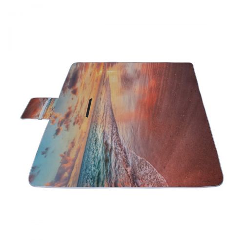  HTJZH Amazing Panorama of Sunset Picnic Mat 57（144cm） x59（150cm） Picnic Blanket Beach Mat with Waterproof for Kids Picnic Beaches and Outdoor Folded Bag