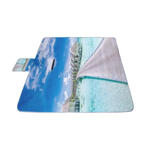  HTJZH Amazing Panorama of Sunset Picnic Mat 57（144cm） x59（150cm） Picnic Blanket Beach Mat with Waterproof for Kids Picnic Beaches and Outdoor Folded Bag