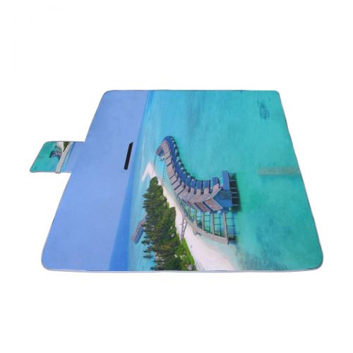  HTJZH Amazing Panorama of Sunset Picnic Mat 57（144cm） x59（150cm） Picnic Blanket Beach Mat with Waterproof for Kids Picnic Beaches and Outdoor Folded Bag