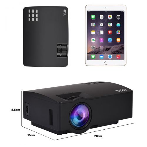  HTLL Mini Video Projector Portable Multimedia Home Cinema 1200 Lumens LED Projector For Home Entertainment ,Party and Games support 1080p Laptop iPad iPhone Android Smartphone
