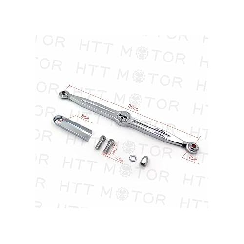  HTTMT MT288-014- Chrome Aluminum Skull Gear Shift Linkage Compatible with Harley CVO Electra Glide Fat Boy Heritage Softail Adjustable From 300mm~330mm