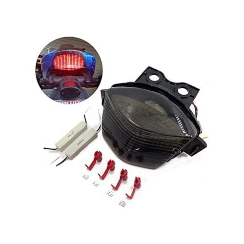  HTTMT MT036- Tail Brake Light Compatible with 2006-2008 Kawasaki Ninja 650R Ex650 Er-6F Smoke