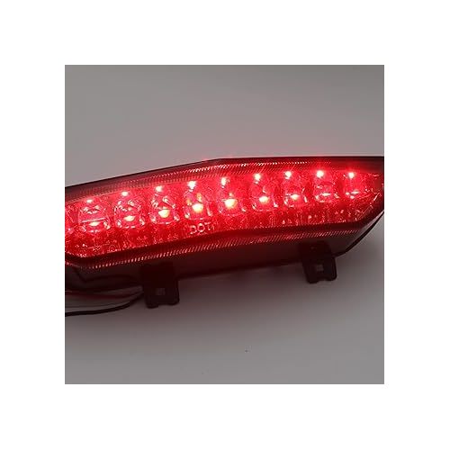  HTTMT MT124-SK Led Tail Brake Light Turn Signals Compatible with Kawasaki Ninja Zx 6R 2007 2008 Smoke