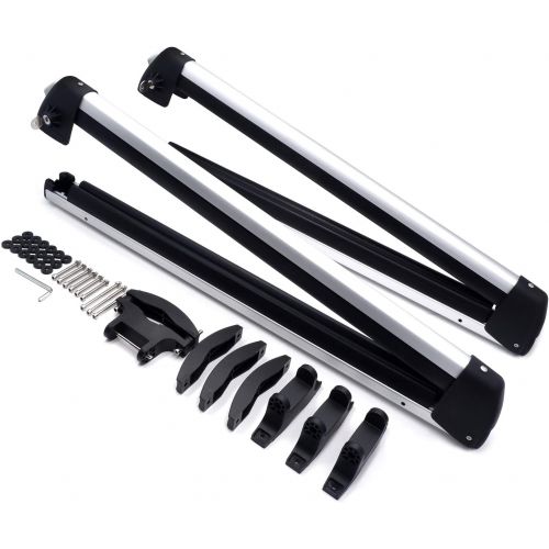  [아마존베스트]HTTMT KAYAK- 32 Inches Rooftop SnowRack Plus Ski Rack Compatible with Cars Fits 6 Pairs Skis or Fits 4 Snowboard