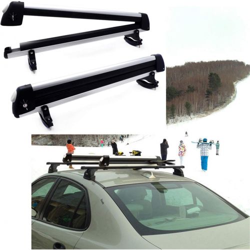  [아마존베스트]HTTMT KAYAK- 32 Inches Rooftop SnowRack Plus Ski Rack Compatible with Cars Fits 6 Pairs Skis or Fits 4 Snowboard