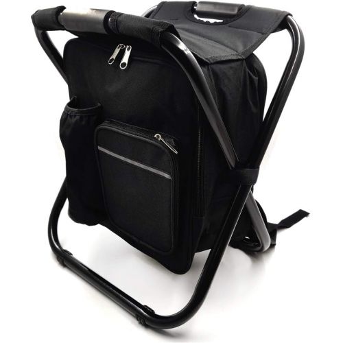  HTTMT - Folding Stool Insulated Cooler Bag Backpack Chair Beach Fishing Camping Hiking [Item Number: ET-Seat001]