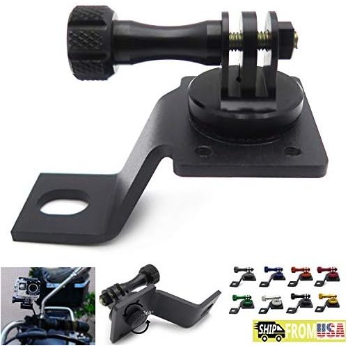  HTTMT- Motorcycle Rearview Mirror Camera Mount Bracket Holder Compatible With GoPro Hero 7/6/5/4 In Black 8 Colors Available [P/N: GZSP-SP-015]