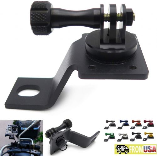  HTTMT- Motorcycle Rearview Mirror Camera Mount Bracket Holder Compatible With GoPro Hero 7/6/5/4 In Black 8 Colors Available [P/N: GZSP-SP-015]