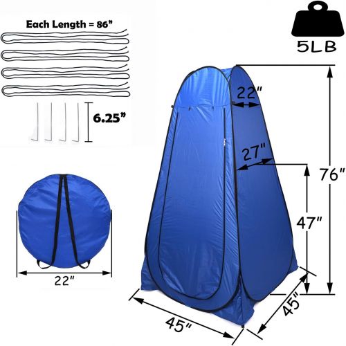  HTTMT- Pop Up Instant Tent Rain Shelter Privacy Tent Shower Toilet Bathroom Portable Changing Room for Beach Hiking Camping Outdoor Use in Blue (3 Colors Available) [P/N: ET-OUTDOO