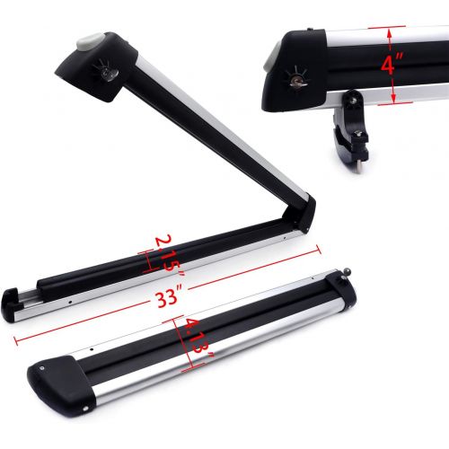  HTTMT KAYAK- Universal Ski Snowboard Roof Rack Carriers Compatible with 6 Pair Skis or 4 Snowboards [P/N: US-KAYAK-SKI-BK]