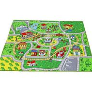 HUAHOO Large Kid Play Rug for Toy Cars,Safe and Fun Children Learning Carpet with Non-Slip Backing Kid Play mat for Playroom,Bedroom and Nursery (39 x 51)