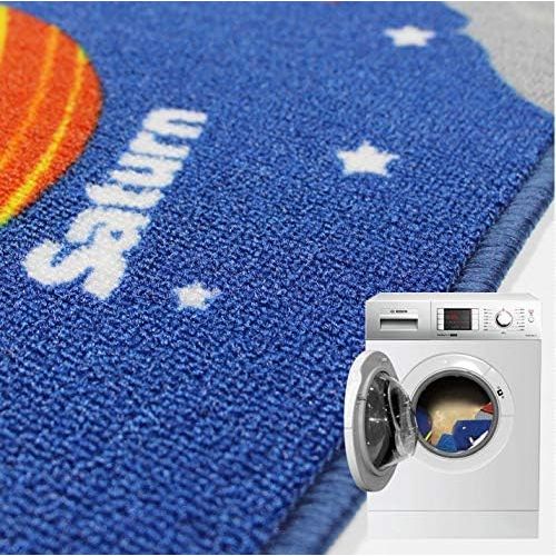  [아마존베스트]HUAHOO Blue Solar System Kids Area Rug Educational Learning Carpet Fun Rug Children Area Rug for Playroom & Nursery - Non Skid Gel Backing (24 Round, Round Solar System)