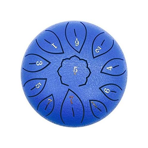  [아마존베스트]HUANGHUANG Steel Tongue Drum Portable Hand Drum 6 Inch Percussion Instrument 11 Notes Tongue Drum Handpan Drum with Drum Beaters Carry Bag for Meditation Yoga Music Therapy Camping