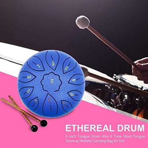  [아마존베스트]HUANGHUANG Steel Tongue Drum Portable Hand Drum 6 Inch Percussion Instrument 11 Notes Tongue Drum Handpan Drum with Drum Beaters Carry Bag for Meditation Yoga Music Therapy Camping