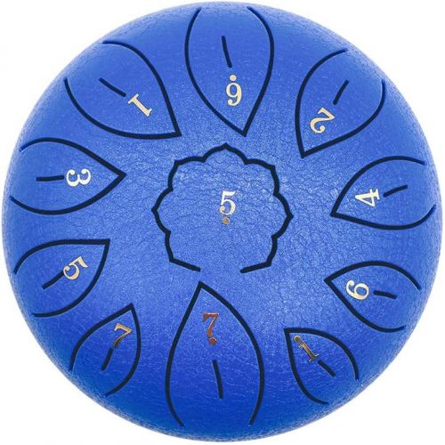  [아마존베스트]HUANGHUANG Steel Tongue Drum Portable Hand Drum 6 Inch Percussion Instrument 11 Notes Tongue Drum Handpan Drum with Drum Beaters Carry Bag for Meditation Yoga Music Therapy Camping