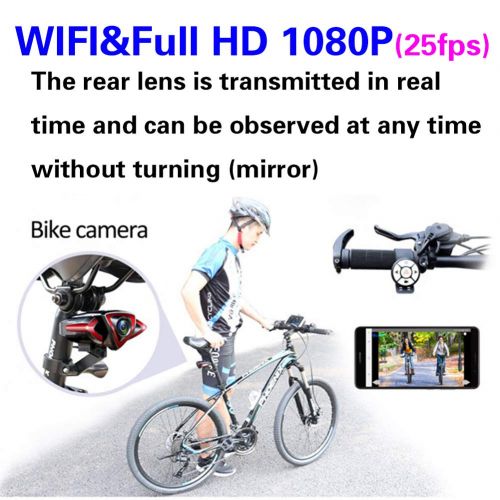  HUANGLP Bike Logger, 1080P Fahrradkamera 160 ° Super-Weitwinkel mit Fernbedienung Richtungsweisende Wasserdichte Bewegungskamera WiFi-Mobiltelefon