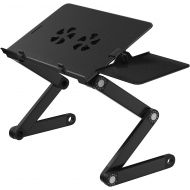 [아마존 핫딜] [아마존핫딜]Adjustable Laptop Stand for Bed & Sofa,Portable Laptop Table Stand with 2 CPU Cooling Fans,Removable Mouse Board,Ergonomic Lap Desk TV Bed Tray Standing Desk by HUANUO