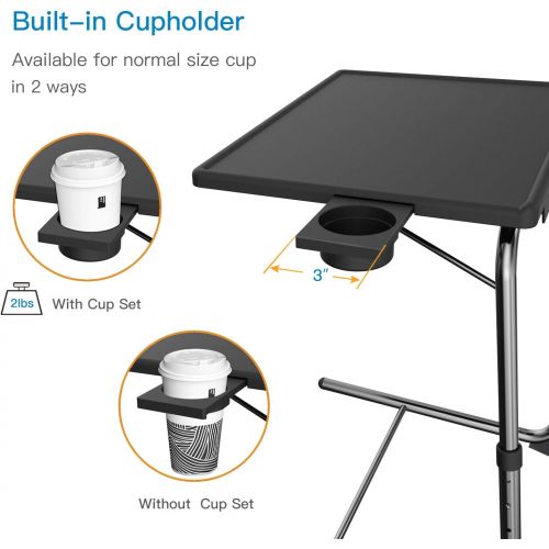  [아마존 핫딜] [아마존핫딜]Adjustable TV Tray Table - TV Dinner Tray on Bed & Sofa, Comfortable Folding Table with 6 Height & 3 Tilt Angle Adjustments by HUANUO