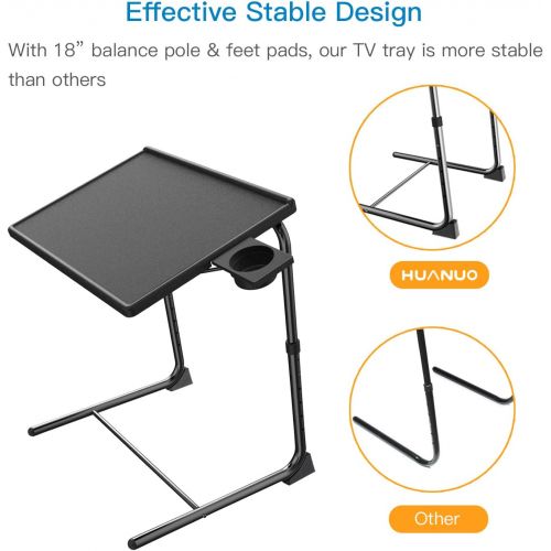  [아마존 핫딜] [아마존핫딜]Adjustable TV Tray Table - TV Dinner Tray on Bed & Sofa, Comfortable Folding Table with 6 Height & 3 Tilt Angle Adjustments by HUANUO