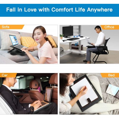  [아마존핫딜][아마존 핫딜] Adjustable Lap Desk - with 8 Adjustable Angles & Dual Cushions Laptop Stand for Car Laptop Desk, Work Table, Lap Writing Board & Drawing Desk on Sofa or Bed by HUANUO
