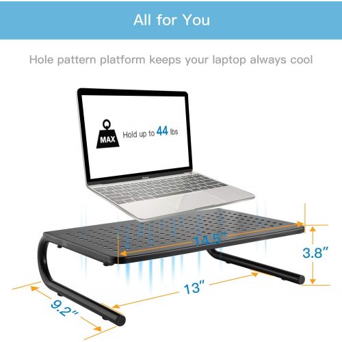  [아마존베스트]HUANUO Monitor Stand Riser with Vented Metal for Computer, Laptop, Desk, Printer with 14.5 Platform 4 Inch Height