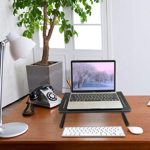  [아마존베스트]HUANUO Monitor Stand Riser with Vented Metal for Computer, Laptop, Desk, Printer with 14.5 Platform 4 Inch Height