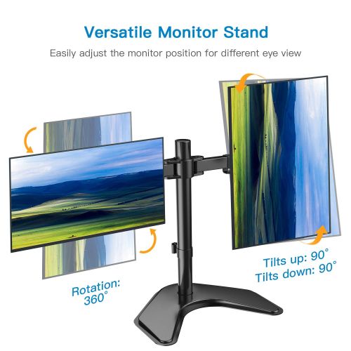  [아마존 핫딜]  [아마존핫딜]HUANUO Monitor Halterung 2 Monitore, Volleinstellbar fuer 13 bis 27 Zoll LCD LED Bildschirme, 2 Montageoptionen, VESA 75/100