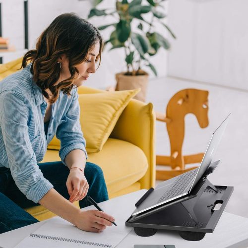  [아마존베스트]Adjustable Lap Desk - with 8 Adjustable Angles & Dual Cushions Laptop Stand for Car Laptop Desk, Work Table, Lap Writing Board & Drawing Desk on Sofa or Bed by HUANUO