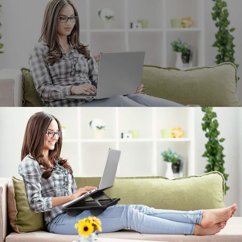  [아마존베스트]Adjustable Lap Desk - with 8 Adjustable Angles & Dual Cushions Laptop Stand for Car Laptop Desk, Work Table, Lap Writing Board & Drawing Desk on Sofa or Bed by HUANUO