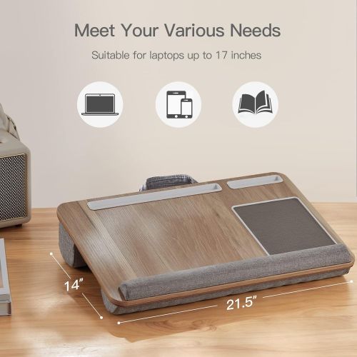  [아마존베스트]HUANUO Lap Desk - Fits up to 17 inches Laptop Desk, Built in Mouse Pad & Wrist Pad for Notebook, MacBook, Tablet, Laptop Stand with Tablet, Pen & Phone Holder