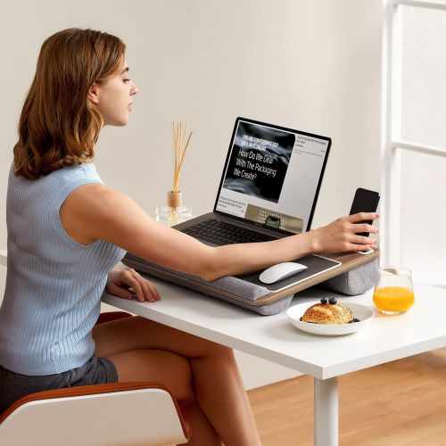  [아마존베스트]HUANUO Lap Desk - Fits up to 17 inches Laptop Desk, Built in Mouse Pad & Wrist Pad for Notebook, MacBook, Tablet, Laptop Stand with Tablet, Pen & Phone Holder