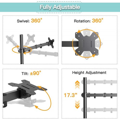  [아마존베스트]HUANUO Laptop/Notebook Desk Mount Stand - Height Adjustable Single Arm Mount with C Clamp, VESA 75X75 and 100X100 for Monitor 15-32 inch