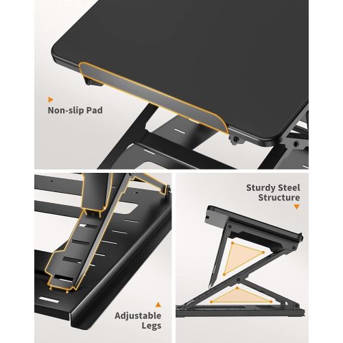  [아마존베스트]HUANUO Adjustable Laptop Stand for Desk - Easy to Sit or Stand with 9 Adjustable Angles, Laptop Riser Reduces Neck Pain, Fits 15.6 Inch Laptop & Notebook, Height Adjustable Compute