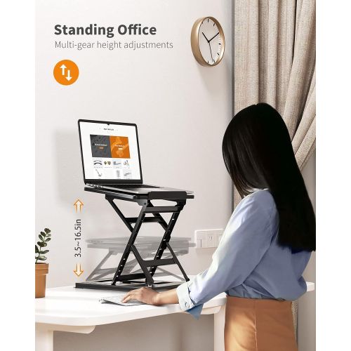 [아마존베스트]HUANUO Adjustable Laptop Stand for Desk - Easy to Sit or Stand with 9 Adjustable Angles, Laptop Riser Reduces Neck Pain, Fits 15.6 Inch Laptop & Notebook, Height Adjustable Compute