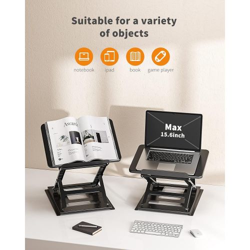  [아마존베스트]HUANUO Adjustable Laptop Stand for Desk - Easy to Sit or Stand with 9 Adjustable Angles, Laptop Riser Reduces Neck Pain, Fits 15.6 Inch Laptop & Notebook, Height Adjustable Compute