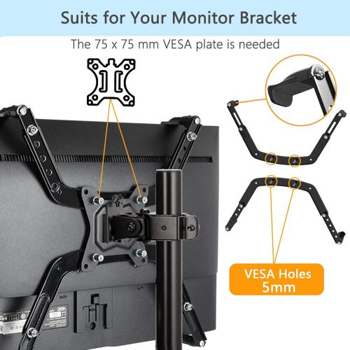  [아마존베스트]HUANUO Not VESA adapter mounting kit for 17-27 inch LED/LCD/OLED screens without VESA holes (only for monitor arm with a 75 mm VESA plate).