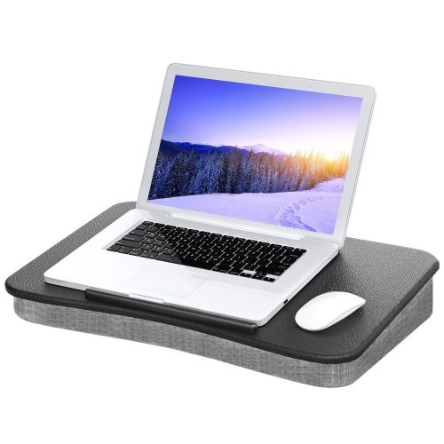  HUANUO Lap Desk - Portable Laptop Stand with Pillow Cushion, Use as Computer Riser, Book Stand, Snack Tray on Bed or Sofa, Tablet Stand with Anti-Slip Strip for Home Office Students Trave