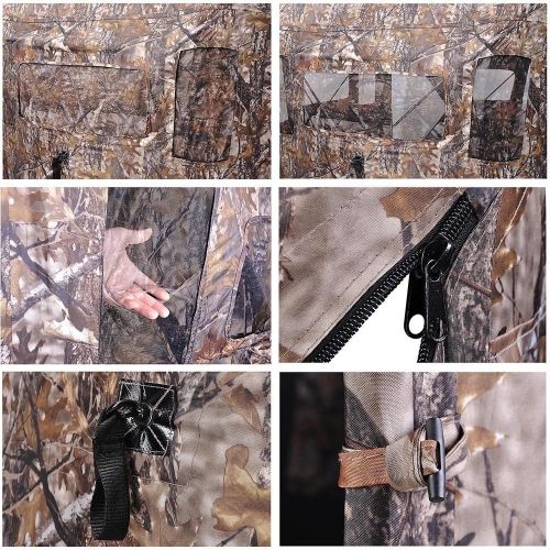  HUASHENGXU Portable Ground Hunting Blind Deer Hunting Camouflage Archery Hunter Pop Up Tent