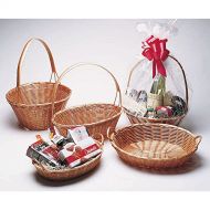 HUBERT Oval Wicker Basket with Handle - 14 1/2L x 11W x 3H