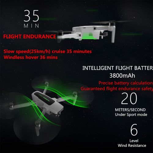  Hubsan ZINO 2 Plus Drone with 4k camera for Adults,Portable GPS Drone for Beginner with 33mins Flight Time,Transmission 9 Km,3-axis Detachable Gimbal,Low Power Failsafe Mode, Hover