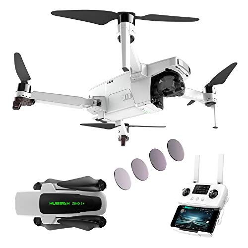  Hubsan Zino 2 Plus Drone with 3-Axis Gimbal 4K 60FPS UHD Camera, GPS FPV Live Video RC Quadcopter for Adults, 9KM Transmission, Auto Return Home, 35mins Flight Time